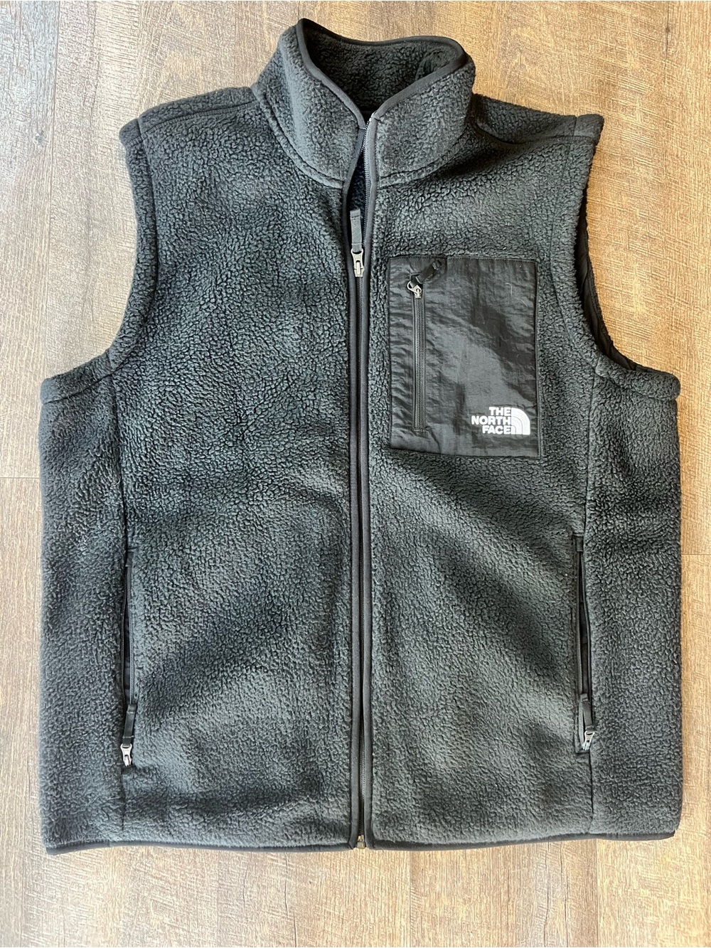 Men’s The North Face Gorpcore Black Fleece Vest with Chest Zip Pocket